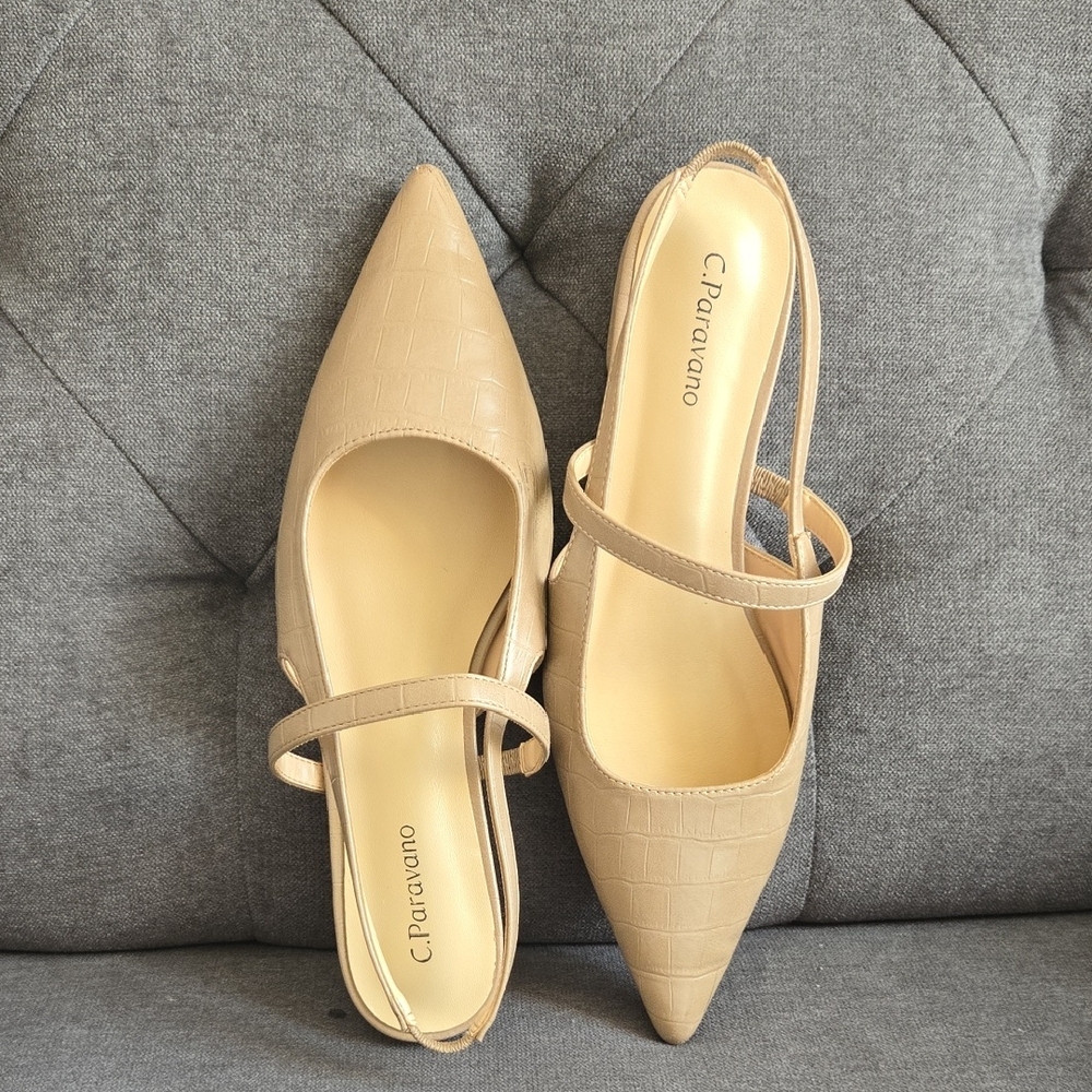 Paran Beige Croc-Patterned Loafers